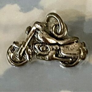 Charm: NEW Sterling Silver Plated Motorcycle Motorbike Bike Biker Travel Road